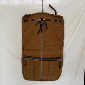 Vintage 90s Filson Rugged Twill Canvas Leather Garment Bag Talon Zippers